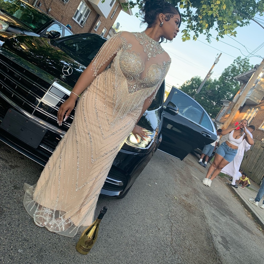 Elegant Beaded Evening Gown